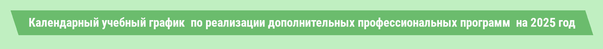 Календарный учебный график по реализации дополнительных профессиональных программ